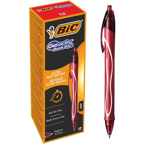 Bic gel-ocity quick dry gelroller medium 0.4 mm blauw pak van 12