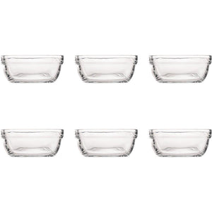 Duralex schaal carre vierkant hardglas 6 stuks 11x11x4,6cm