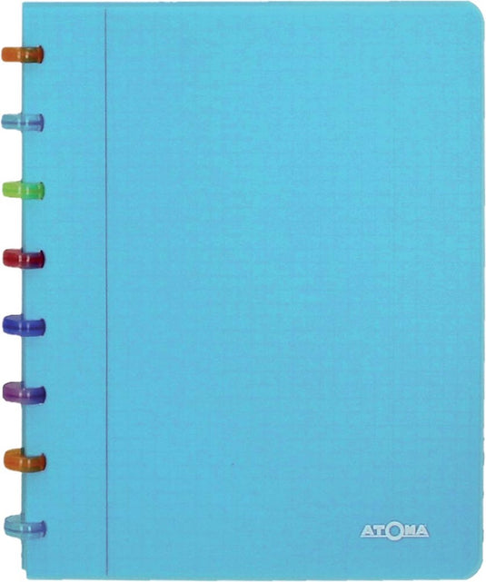 Atoma tutti frutti schrift, ft a5, 144 bladzijden, commercieel geruit, transparant turkoois