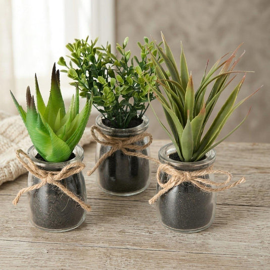 Boltze home sukkulente in pot ø10x17cm kunstplant