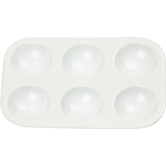 Creativ company https: www.cchobby.nl palet-rechthoekig-palet-met-6-vakken-afm-13x8-5-cm-wit-1-stuk