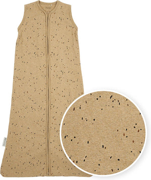Meyco baby rib mini spot baby zomerslaapzak - toffee melange - 70cm - 0.3 tog
