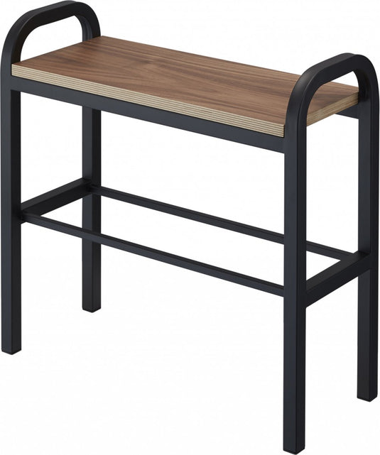 Yamazaki schoenenrek met houten plank - tower - zwart