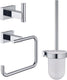 Grohe essentials cube accessoireset - toiletrolhouder - toiletborstelset - handdoekhaak - chroom