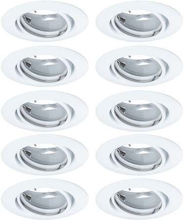 Paulmann inbouwlamp base basisset zwenkbaar rond 90 mm 20° gu10 max. 10w 230v dimbaar wit