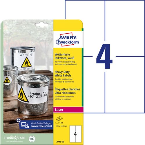 Avery etiketten weerbestendig