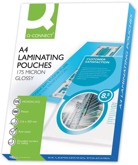 Q-connect lamineeretui a4 2x 175 micron 100 stuks
