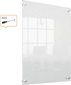 Nobo draagbaar, droog uitwisbaar mini whiteboard voor aan de muur - 600 x 450 millimeter - inclusief whiteboard marker - transparant acryl