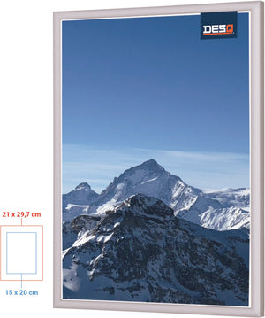 Desq ® - 4910 - wissellijst - aluminium - a4 21 x 29,7 cm - dunne rand - foto diploma oorkonde - passe-partout sjabloon a5 15x20 cm