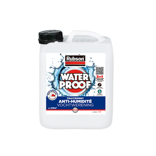 Rubson vochtige binnenmuren coating 5 l jug | vochtige binnenmuren coating | waterdichte coating | vochtbestreiding transparant