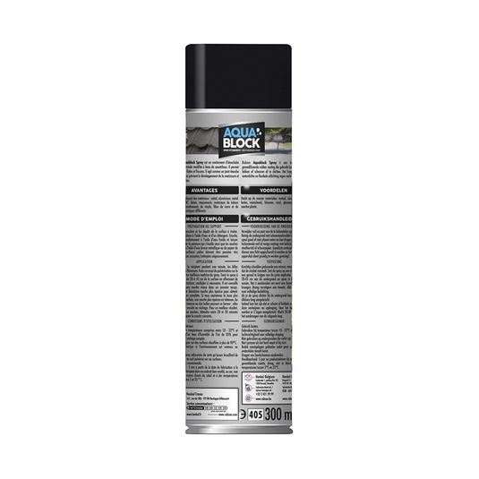 Rubson anti - infiltratie spray 300ml zwart | coating isolatie spray zwart | overschilderbaar repair coating spray | universele toepassing | vloeibaar rubber seal | rubber spray rubber coating.