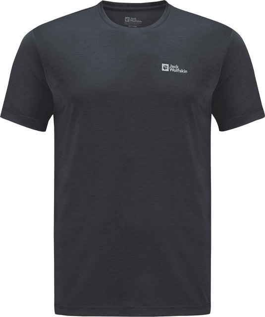Jack wolfskin vonnan s s t m heren outdoorshirt - phantom - maat m