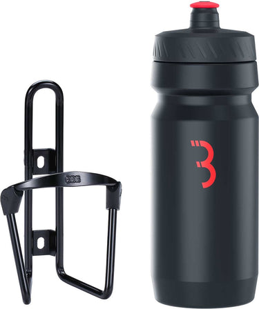 Bbb cycling fueltank - aluminium bidonhouder met bidon - 550ml - zwart rood - racefiets mountainbike - drinkbushouder fiets - bbc-03c