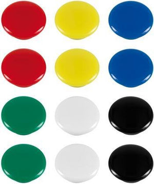 Westcott magneten - formaat 20x8mm - assorti kleuren - 12 stuks - ac-e10834