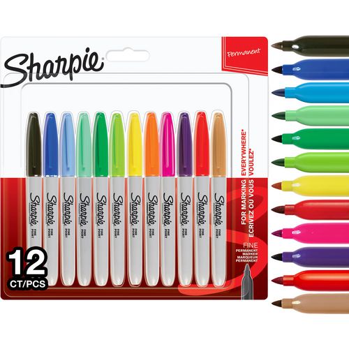 Permanent marker sharpie pak van 12 stuks, assortiment