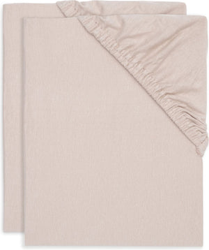 Jollein - hoeslaken jersey 60x120cm - wieg, ledikant, babybed - wild rose - 2 stuks
