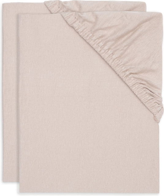 Jollein - hoeslaken jersey 40 50x80 90cm - wieg, ledikant, babybed - wild rose - 2 stuks