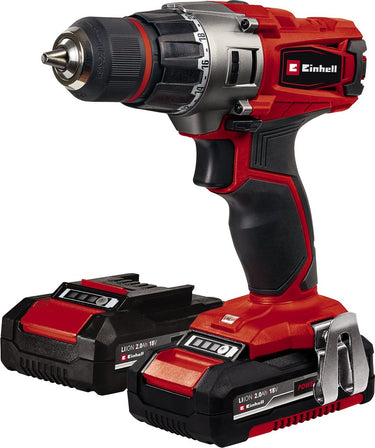 Einhell accu boor- schroefmachine te-cd 18 2 li kit - power x-change - 18 v li-ion - 44 nm - 10 mm snelspanboorkop - incl. 2x 2.0 ah accu en lader