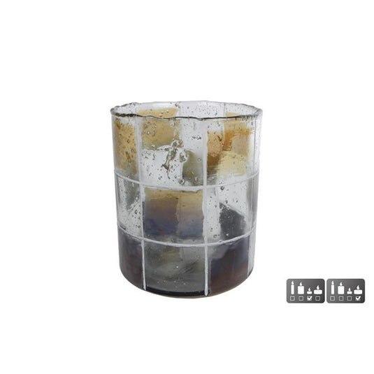 Cosydecor theelichthouder blocks glas 11x11x13cm