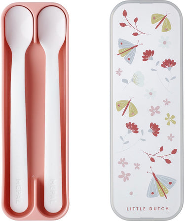 Mepal mio babylepel little dutch - set van 2 - lange steel - kinderservies - flowers butterflies