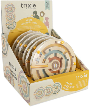 Trixie houten magnetisch doolhof speelgoed - 6 stuks rond.