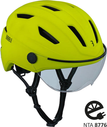 Bbb cycling move faceshield transparant e-bike helm - speed pedelec helm - elektrische fiets - snorfiets - neon geel - maat l - bhe-57