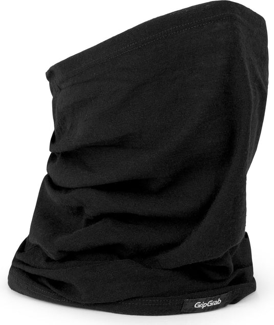 Gripgrab - multifunctional merino wol nekwarmer wielersport fiets loop sjaal tube halswarmer - zwart - unisex - maat one size