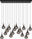 Lucide tears - hanglamp - led dimbaar - g4 - 16x1,5w 3000k - zwart