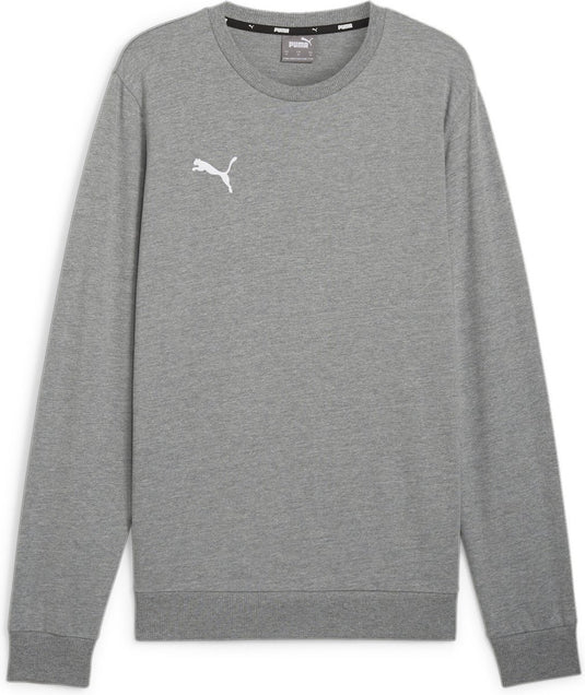 Puma teamgoal casuals crew neck sweat heren sporttrui - medium gray heather- white