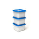 Alaska diepvriesdozen - 3x750ml - diepvries vershousbakjes - stapelbare bewaarbakjes - bpa-vrij - microgolfoven veilig - wit blauw