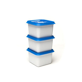 Afbeelding laden in galerijviewer, Alaska diepvriesdozen - 3x750ml - diepvries vershousbakjes - stapelbare bewaarbakjes - bpa-vrij - microgolfoven veilig - wit blauw
