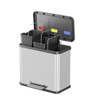 Hailo prullenbak 3 x 9 l zilver, zwart