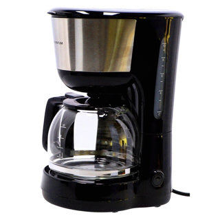 Load image into Gallery viewer, Inventum koffiezetter 1.25l zwart rvs 10 kopjes
