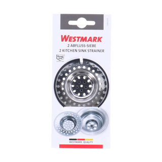 Afbeelding laden in galerijviewer, Westmark gootsteenzeven, 2 stuks, ø 7 cm, rond, roestvrij staal, zilver, 52082270
