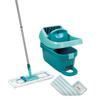 Afbeelding laden in galerijviewer, Leifheit profi xl vloerwisser - compleet systeem - micro duo - met wieltjes - 42 cm wisbreedte - 8 ltr emmer
