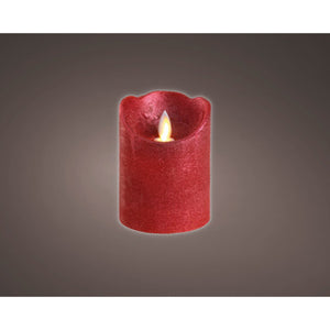 Led waving kaars wax bo binnen kerstrood warm wit 10 cm