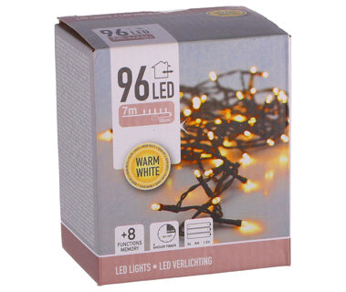 Nampook s.i.a. batterij kerstverlichting 7m 96 led #039;s ip44 + timer