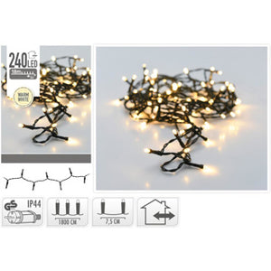 No brand kerst ledverlichting buiten, 240 led warm wit 0,5cm lampje 7,5 cm tussen lampjes, ip44 | 2 stuks