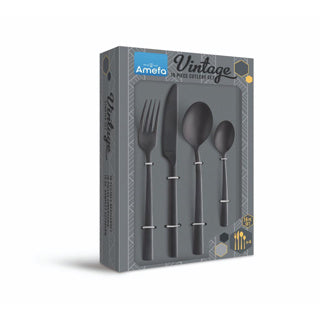 Amefa manille vintage - zwart -16 delige bestekset - 4 persoons
