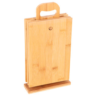 Eco-import bamboo snijplankset met houder 7-delig | 2 stuks