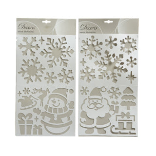 Kaemingk stencils plastic snowman santa 2 assorti | 6 stuks