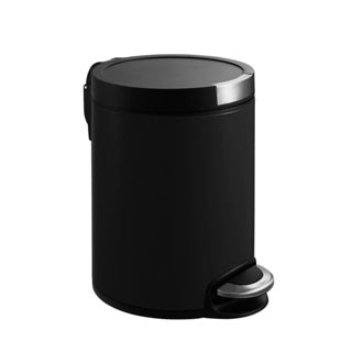 Eko - artistic pedaalemmer 5 liter - stainless steel plastic - mat zwart - prullenbak