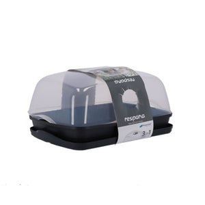 Properplast mini kweekbak - propagator - mini serre - voor kruiden en planten - met ventilatieopening - zwart