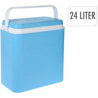 Basic koelbox 24l blauw wit - 40 x 23 x 38