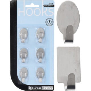Haakjes rvs set 6 2 assorti | 6 stuks