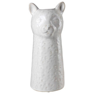 Gusta vaas luipaard ø10 cm 6 x 26 cm wit | 4 stuks