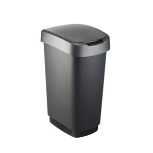 Rotho twist afvalbak 50l dark silver 401x298x602mm