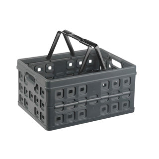 Sunware square boodschappenkrat 32 liter met handgrepen antraciet zwart 49x36x24,5cm