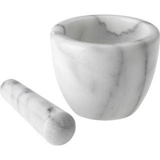 Westmark vijzel met stamper van marmer, hoog, binnendiameter: ca. 7,5 cm, gourmet, wit grijs, 69592260