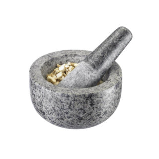 Afbeelding laden in galerijviewer, Westmark vijzel met stamper van natuurlijk graniet, groot, binnendiameter: ca. 9,5 cm, grijs, 69602260
